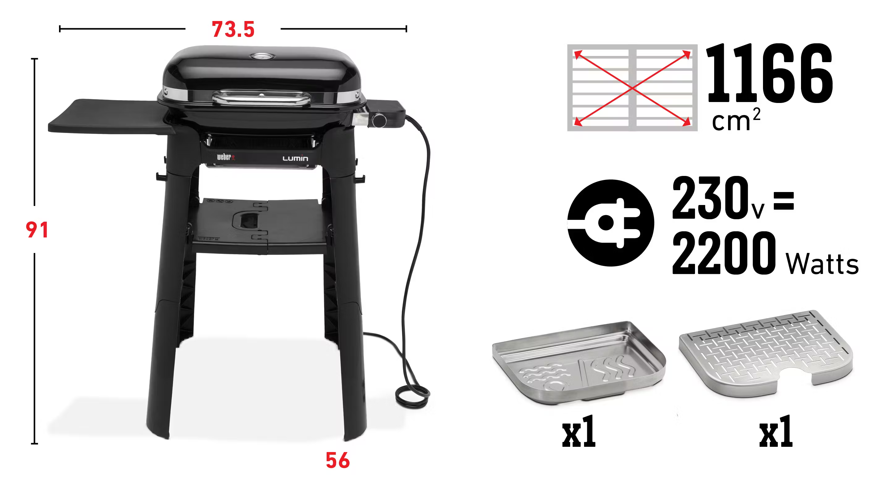 Weber | Lumin Compact Black Standlı